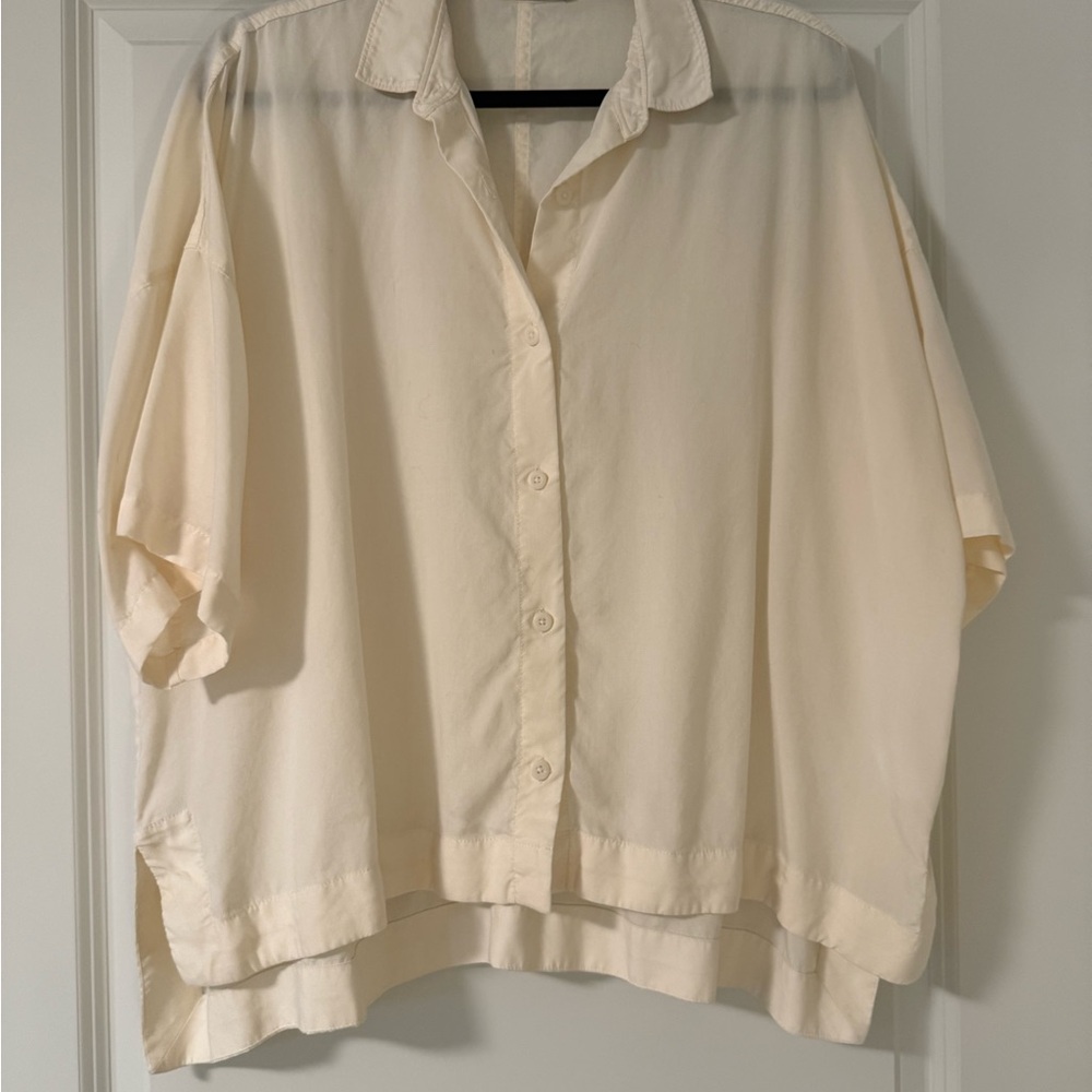 Cream Button-Up Women's Top